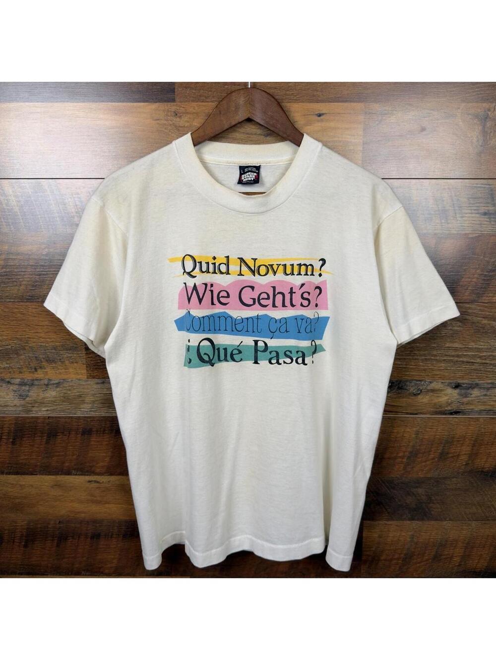Vintage Screen Stars Best Multilingual Graphic T Shirt Large Made USA
